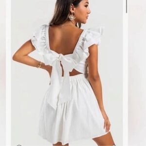 Francesca’s Square neck, bow back mini dress